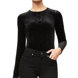 Good American | NWOT | Black Velvet Long Sleeve Bodysuit